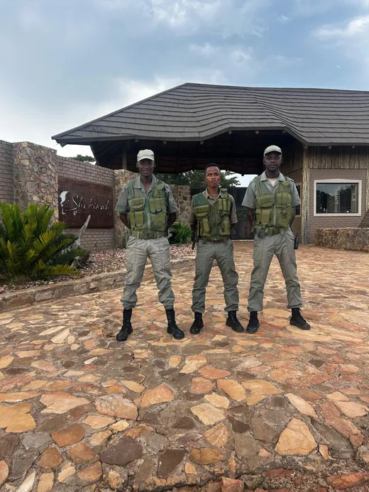 Best Eagle security officers in uniform on duty at a lodge entrance
